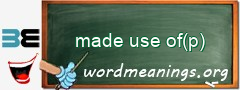 WordMeaning blackboard for made use of(p)